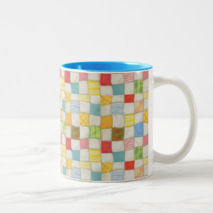 Bicolor Taza Loca de Parcheo Azul de Dos Tonos