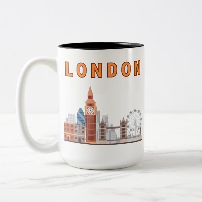 Bicolor Taza London Skyline Two Tone 15 oz. (Izquierda)