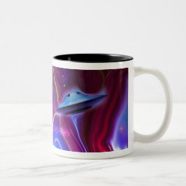 Bicolor Taza magenta de la dimensión del UFO