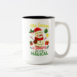Bicolor Taza mágica de Navidad de hombre de nieve Taza aco