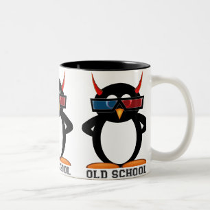 Bicolor Taza malvada de la escuela vieja 3D de Penguin™