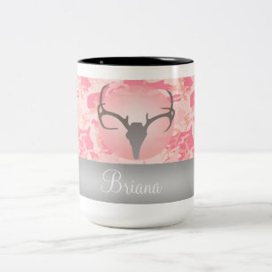 Bicolor Taza manchada de Camo del rosa de las astas de los