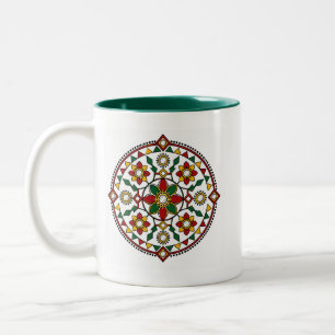 Bicolor Taza Mandala Espejo