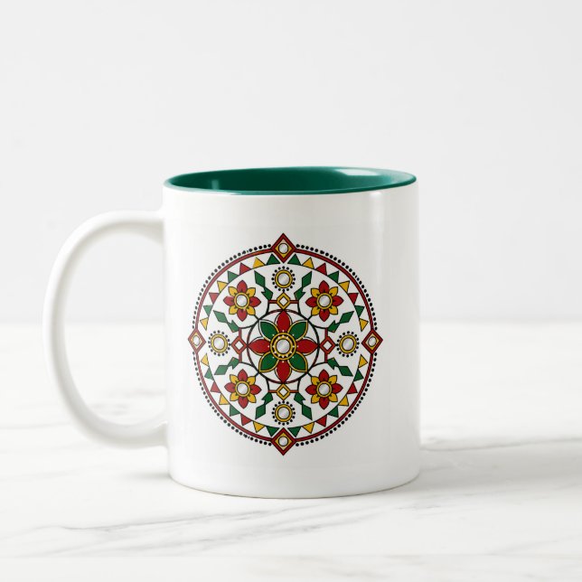 Bicolor Taza Mandala Espejo (Izquierda)