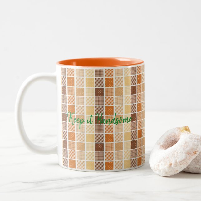 Bicolor Taza Manténlo Guapo Naranja (Con donut)