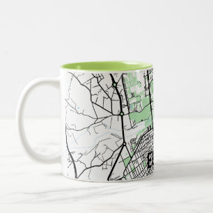 Bicolor Taza mapa minimalista de Elche - Color Natural