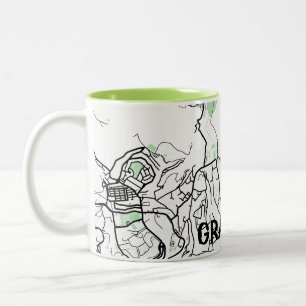 Bicolor Taza mapa minimalista de Granada - Color Natural