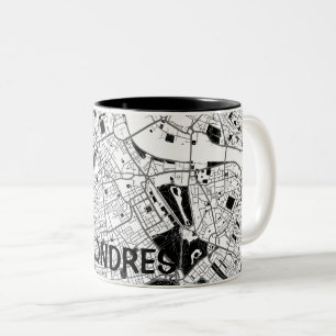 Bicolor Taza mapa minimalista de Londres - Blanco-negro