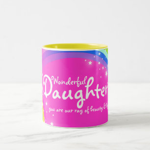 Bicolor Taza maravillosa del rosa de arco iris de la hija