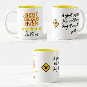 Bicolor Taza Mejor Jefe del Mundo (Dicho de Monograma de I