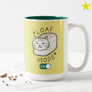 Bicolor Taza Meme Modo Panecito de Gato Adorable Doodle