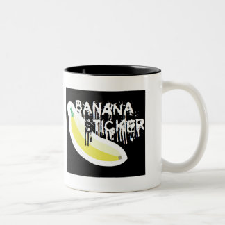 Bicolor Taza metalizado negra del pegatina del plátano