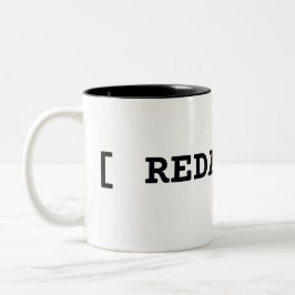 Bicolor Taza minimalista de dos tonos tipográficos