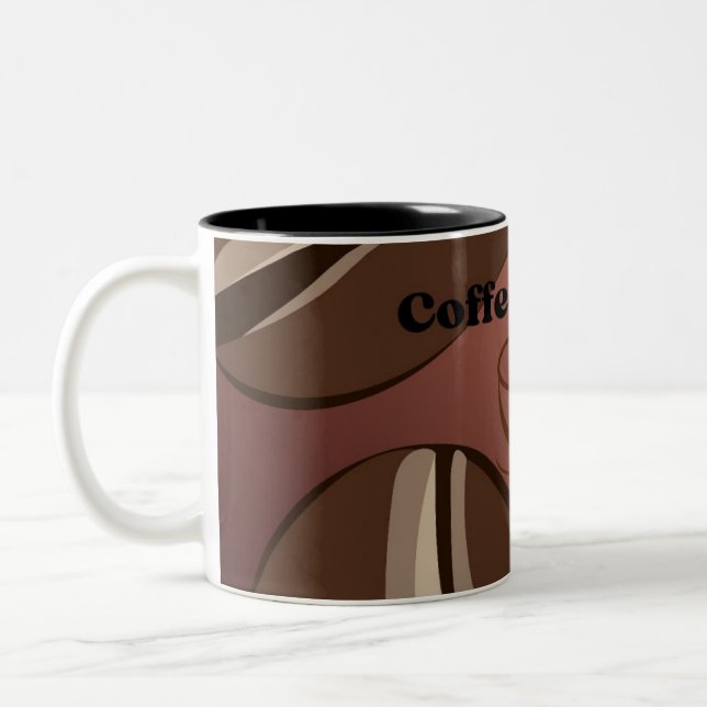 Bicolor taza moderna de arte abstracto de café (Izquierda)