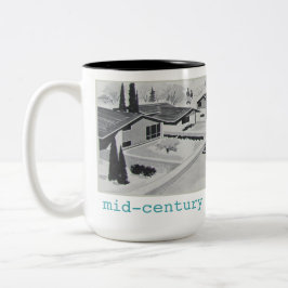 Bicolor Taza moderna de los mediados de siglo retros