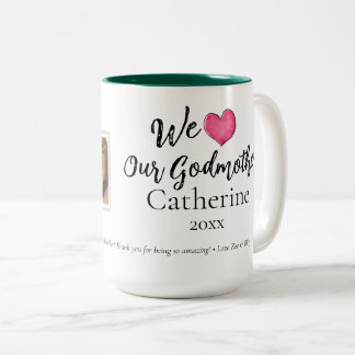 Bicolor Taza moderna personalizada con 1 foto Queremos a n
