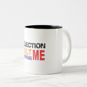 Bicolor Taza motivacional de dos tonos 'Construido, no rot
