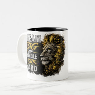 Bicolor Taza Motivacional León Sueña Grande Permanece Humi