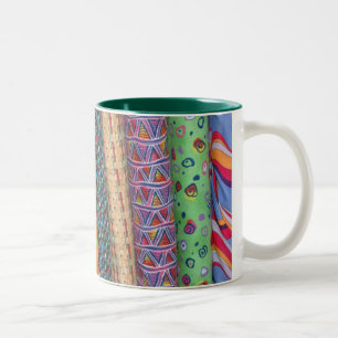 Bicolor Taza multicolora de la tela del perno del edredón
