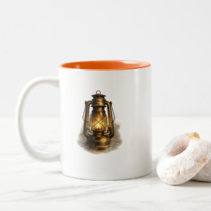 Bicolor Taza naranja de dos tonos de lámpara de queroseno