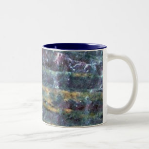 Bicolor Taza natural de la piedra azul