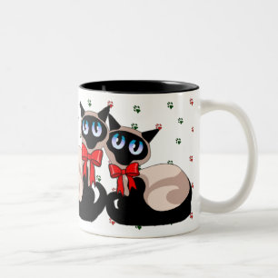 Bicolor Taza - navidad del gato siamés