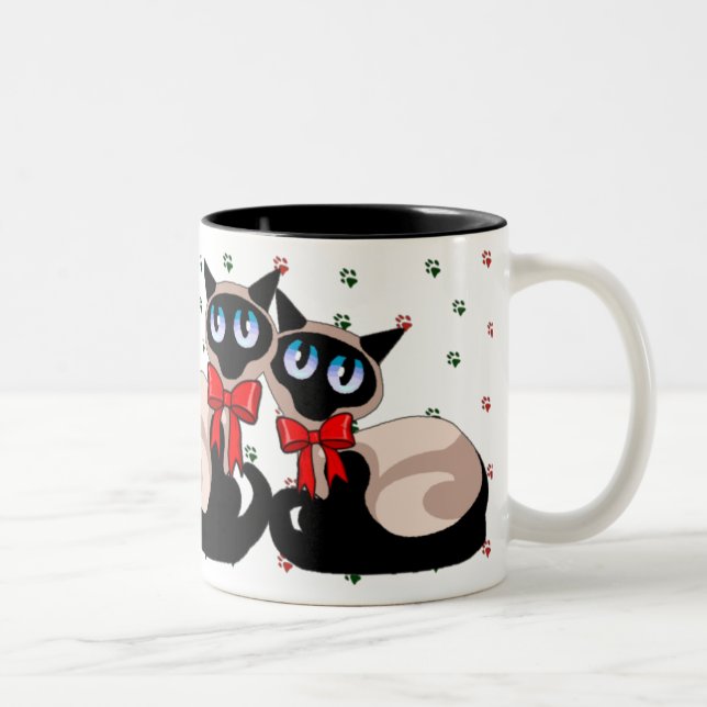 Bicolor Taza - navidad del gato siamés (Derecha)