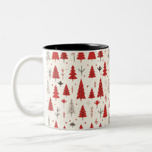 Bicolor Taza Navideña del Árbol de Navidad Festivo