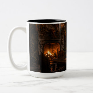 Bicolor Taza negra de estudio gótico iluminado con velas |