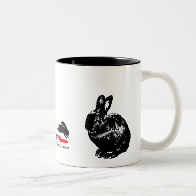 Bicolor Taza negra de los conejos de BunnyLuv (Derecha)