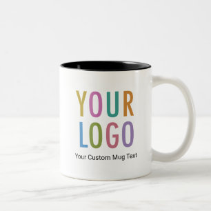 Bicolor Taza negra interior nombre del empleado logotipo d