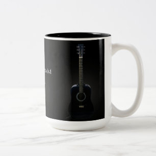 Bicolor Taza negra personalizada de la música de la
