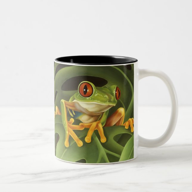 Bicolor Taza observada rojo de la rana arbórea (Derecha)