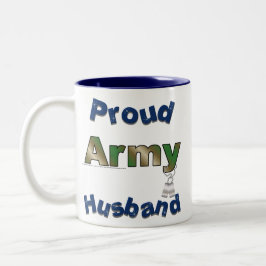 Bicolor Taza orgullosa del marido del ejército