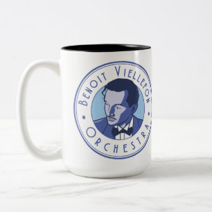 Bicolor Taza - orquesta de Benoit (logotipo azul)