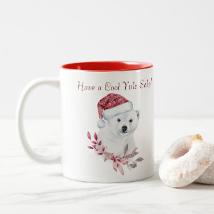 Bicolor taza oso polar cool yule roja y blanca