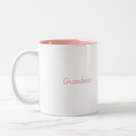 Bicolor Taza para abuela de dos tonos rosa y blanco