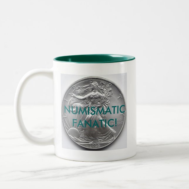 Bicolor Taza para fanático de la numismática (Izquierda)