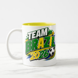 Bicolor Taza para fanático del fútbol de SELECCIÓN BRASIL