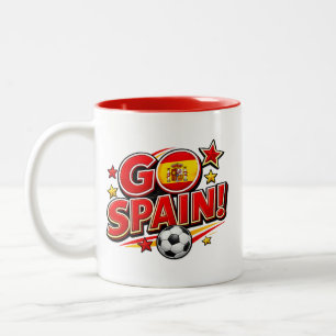 Bicolor Taza para fanático del fútbol GO ESPAÑA España p