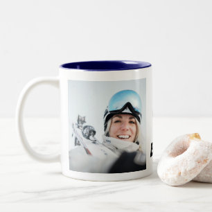 Bicolor Taza para homenajear a tu mejor amiga de esquí