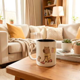 Bicolor Taza para mamá de carpincho | Regalo acogedor y li