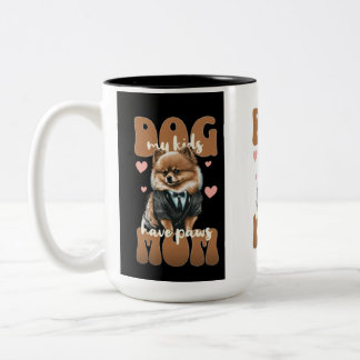 Bicolor Taza para Mamá de Perro – Diseño Minimalista – Amo