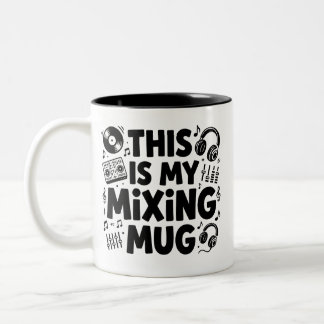 Bicolor Taza para mezclar DJ | Taza de café divertida para