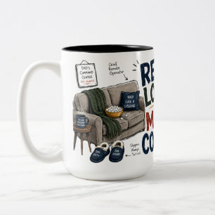 Bicolor Taza para papá con la misión completa en remoto