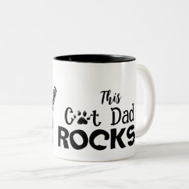 Bicolor Taza para papá de gato rockero