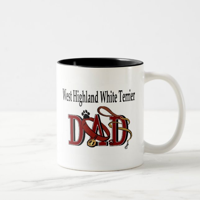 Bicolor Taza para papá de West Highland White Terrier (Derecha)