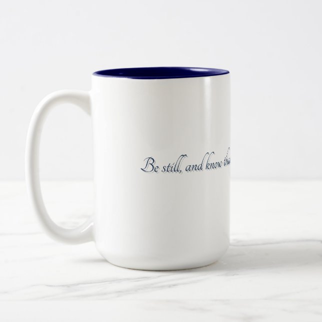 Bicolor Taza para regalo, Salmo 46:10, (Estilo 2) (Izquierda)