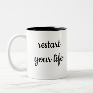Bicolor Taza para reiniciar tu vida