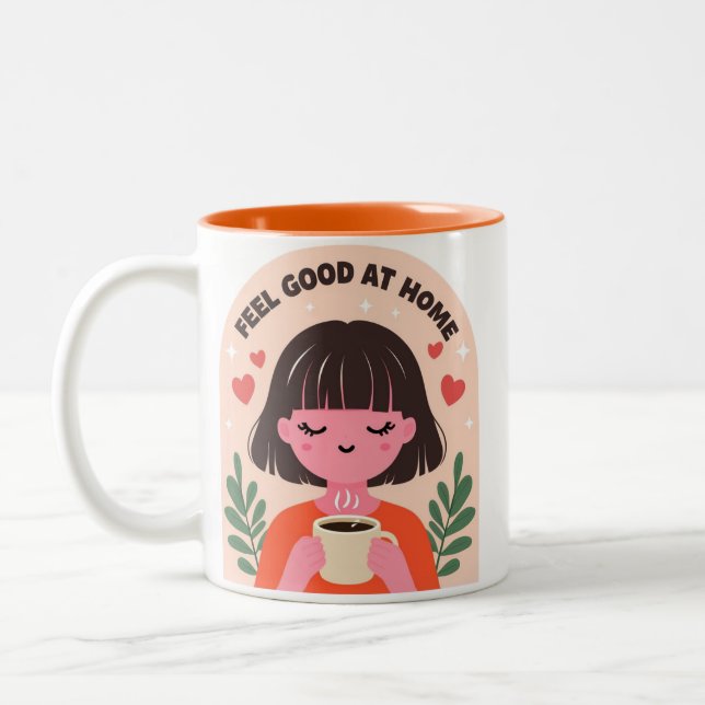 Bicolor Taza para sentirse bien en casa (Izquierda)